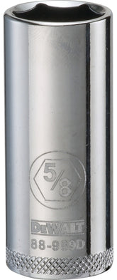 DeWALT DWMT88989OSP Drive Socket, 5/8 in Socket, 3/8 in Drive, 6-Point, Vanadium Steel, Polished Chrome